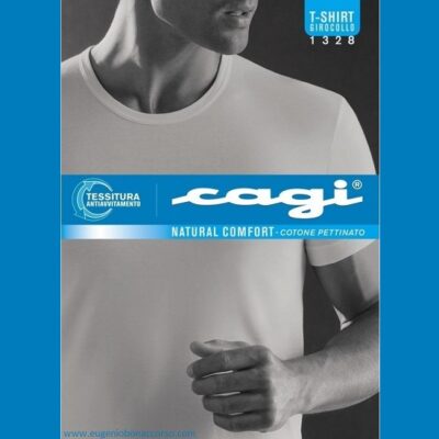 T-Shirt girocollo art.1328 colore bianco - Cagi