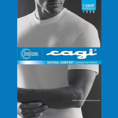 T-Shirt girocollo art.1306 colore bianco - Cagi