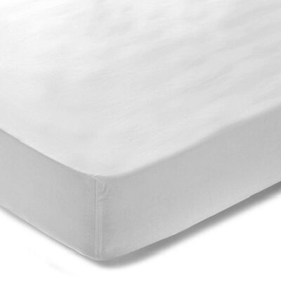 Lenzuolo con angoli per letto matrimoniale di colore bianco