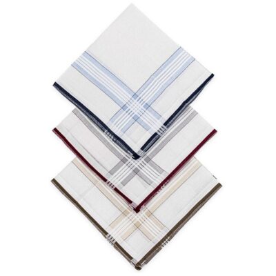 Fazzoletti uomo in puro cotone cm.42 x 42 confezione da 3 pezzi