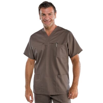 Casacca collo a V colore fango
