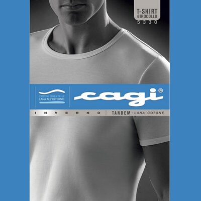 T-Shirt girocollo art.5330 lana e cotone - Cagi