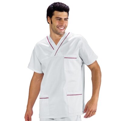 Casacca collo a V con inserto sottile bordeaux