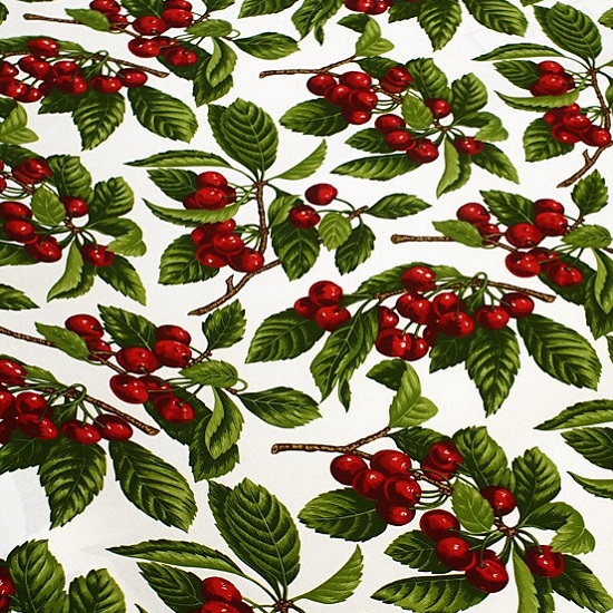 Tovagliato in panama di cotone h.180 disegno Cherry - Bottaro