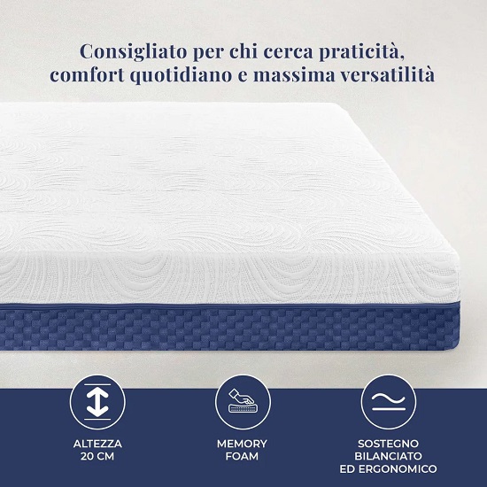 Materasso Memory piazza e mezza Comfort Duo 120x190x20 - immagine 4